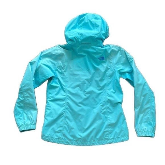 SzM The North Face Hyvent zip up hooded Anorak in a light sky blue GUC - Picture 3 of 16